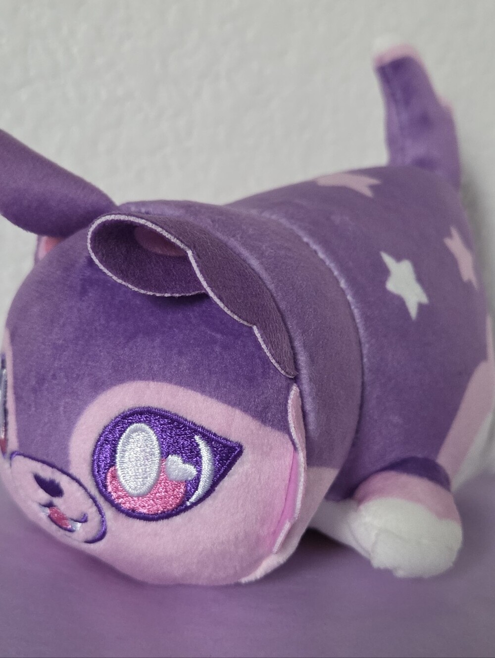 Aphmau Meemeows Direwolf Cat Plush 6” Purple Stars Mystery plushie